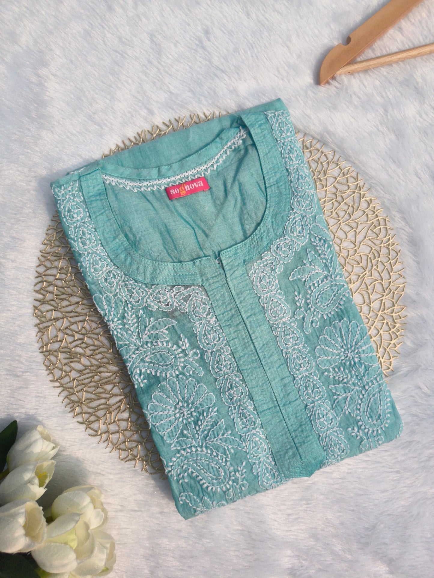 Light blue Chikankari Kurti