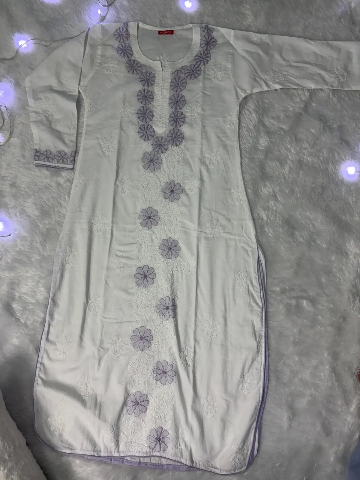 White Chikankari kurta