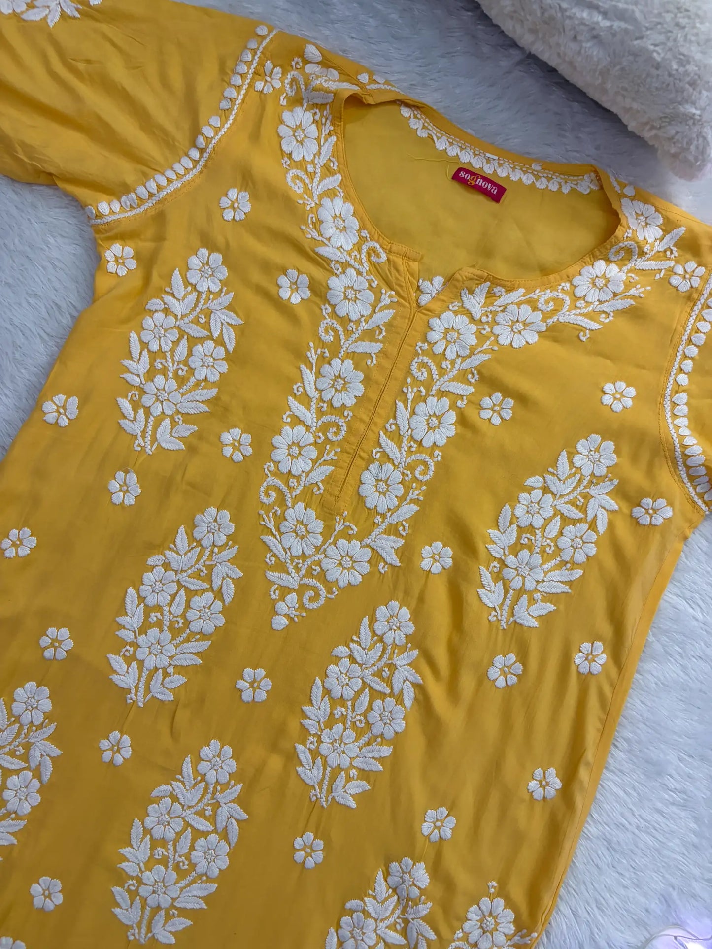 Yellow Chikankari Kurta