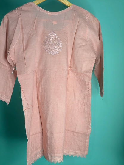 Beige Chikankari Short Kurti
