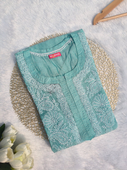 Light blue Chikankari Kurti