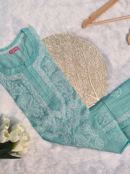 Light blue Chikankari Kurti