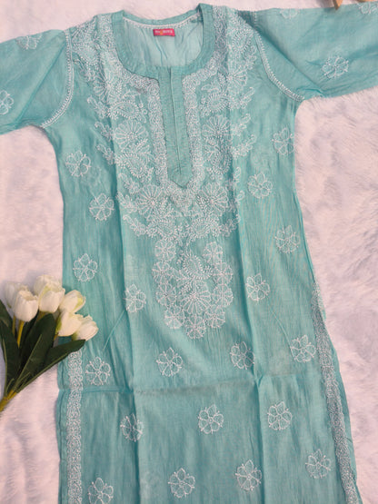Light blue Chikankari Kurti