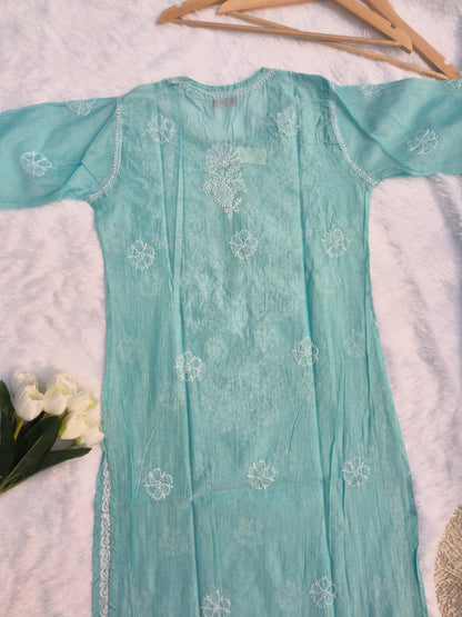 Light blue Chikankari Kurti