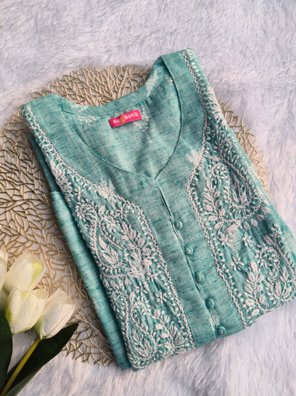 Blue Chikankari Kurti
