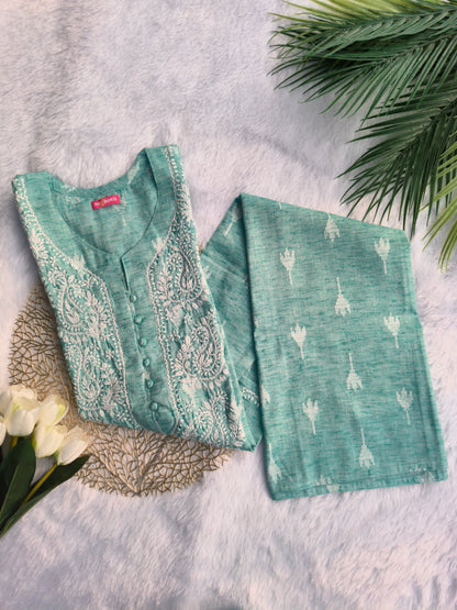Blue Chikankari Kurti