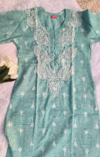 Blue Chikankari Kurti