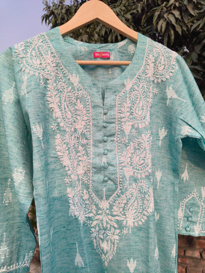 Blue Chikankari Kurti
