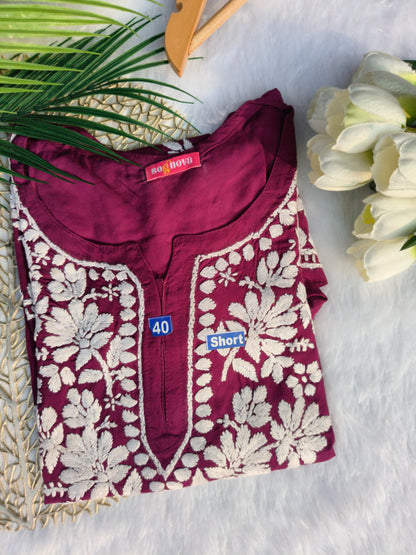 Modal Chikankari Short Kurti