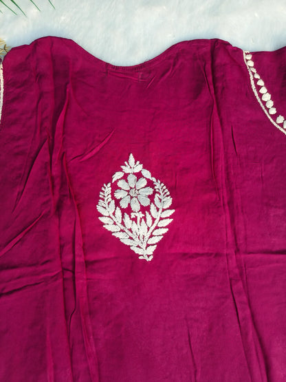 Modal Chikankari Short Kurti