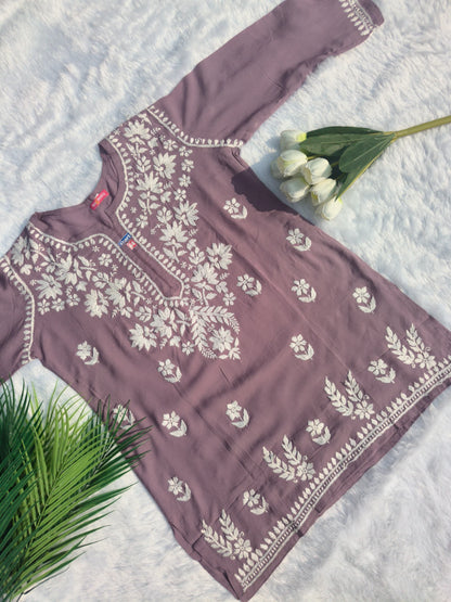 Chikankari Short Kurti