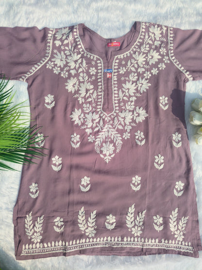 Chikankari Short Kurti