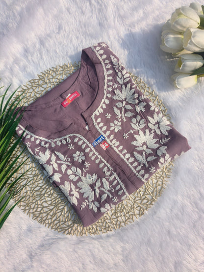 Chikankari Short Kurti