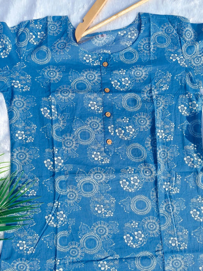 Blue Short Kurta