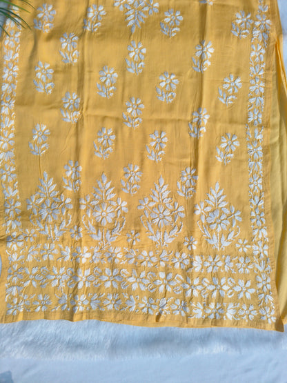 Yellow Chikankari Kurti