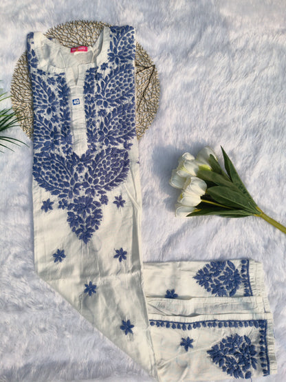 Blue Chikankari Kurta