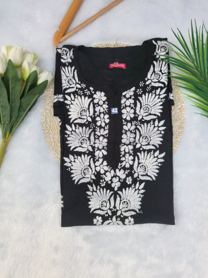 Black Chikankari Kurta Set