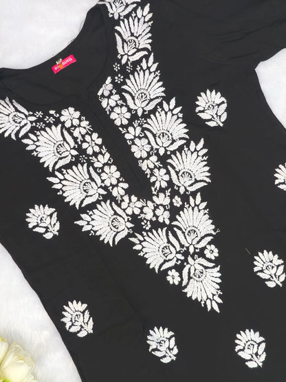 Black Chikankari Kurta Set