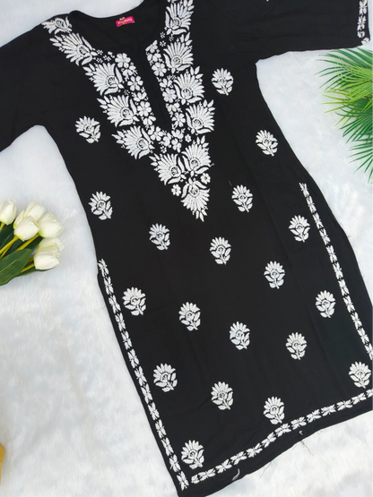 Black Chikankari Kurta Set
