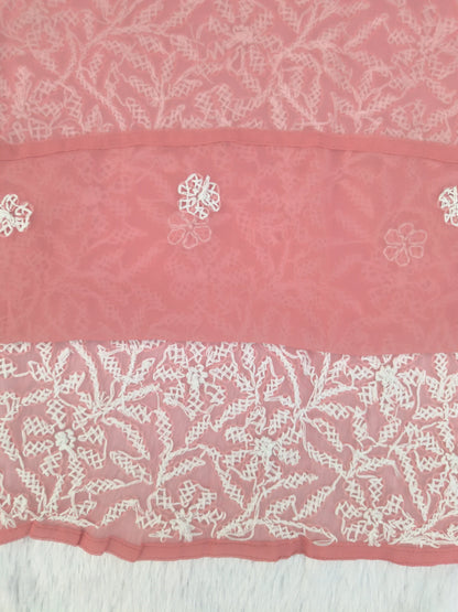 Pink Short Chikankari Kurti