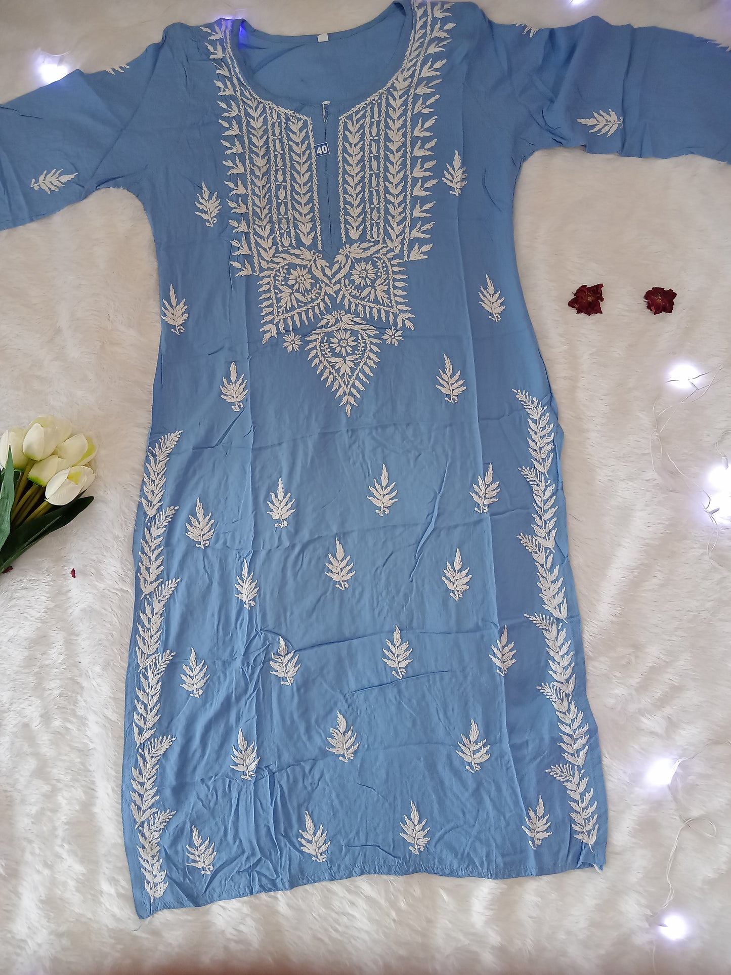 Blue Chikankari Kurta