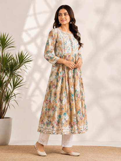Floral Chikankari Gown