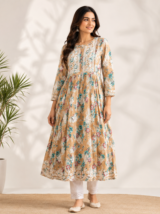 Floral Chikankari Gown