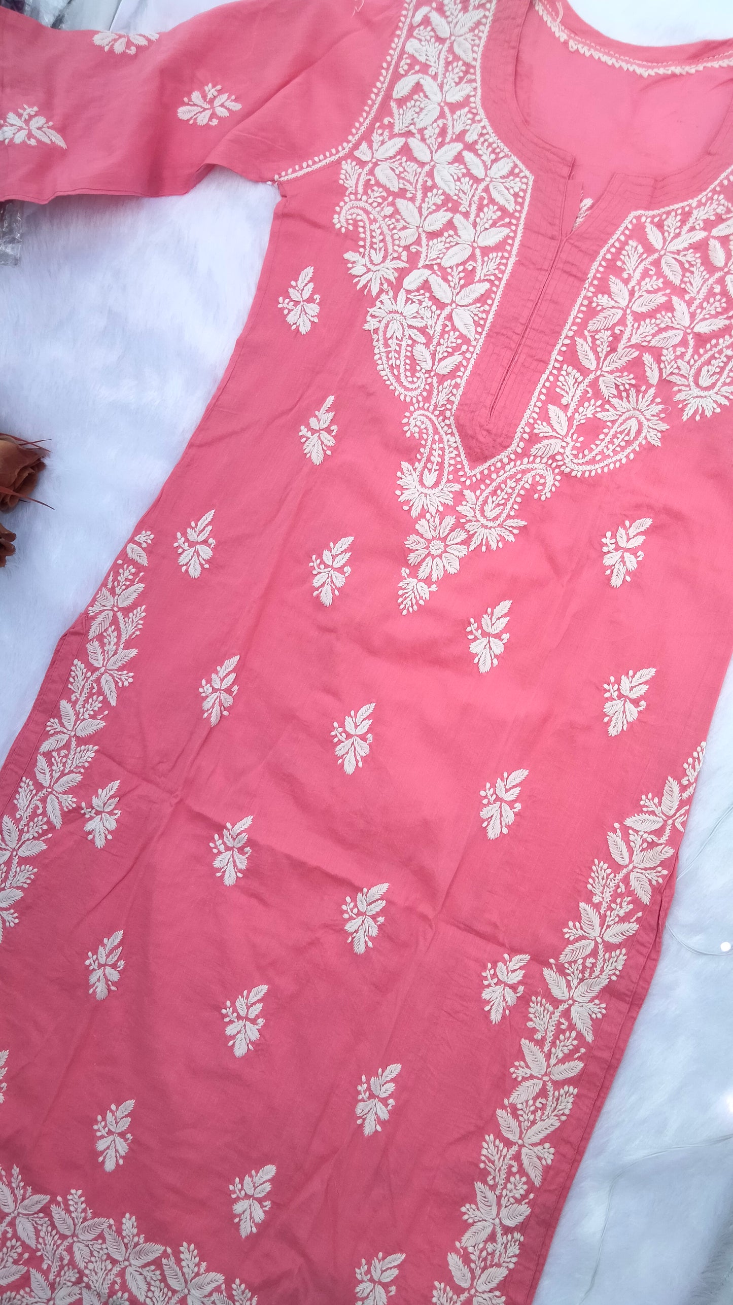 Pink Chikankari Kurta Set