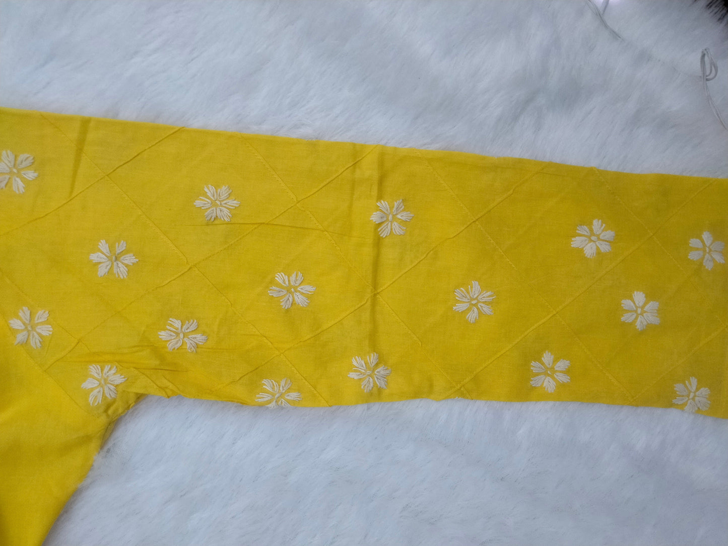 Yellow chikankari kurta