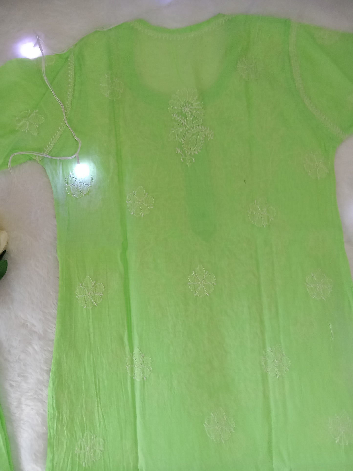 Green Chikankari Kurta