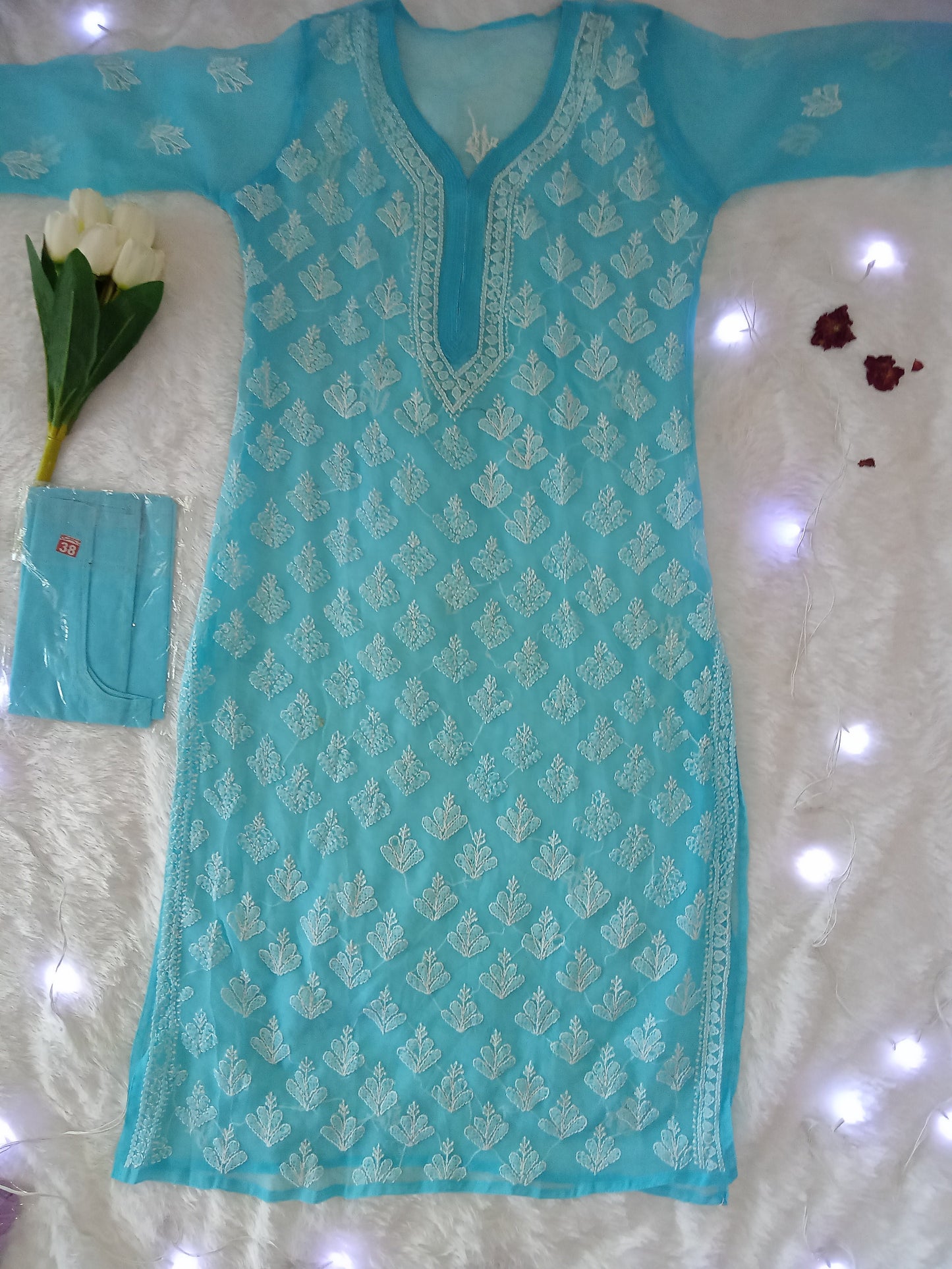 Sky Blue Chikankari Kurta