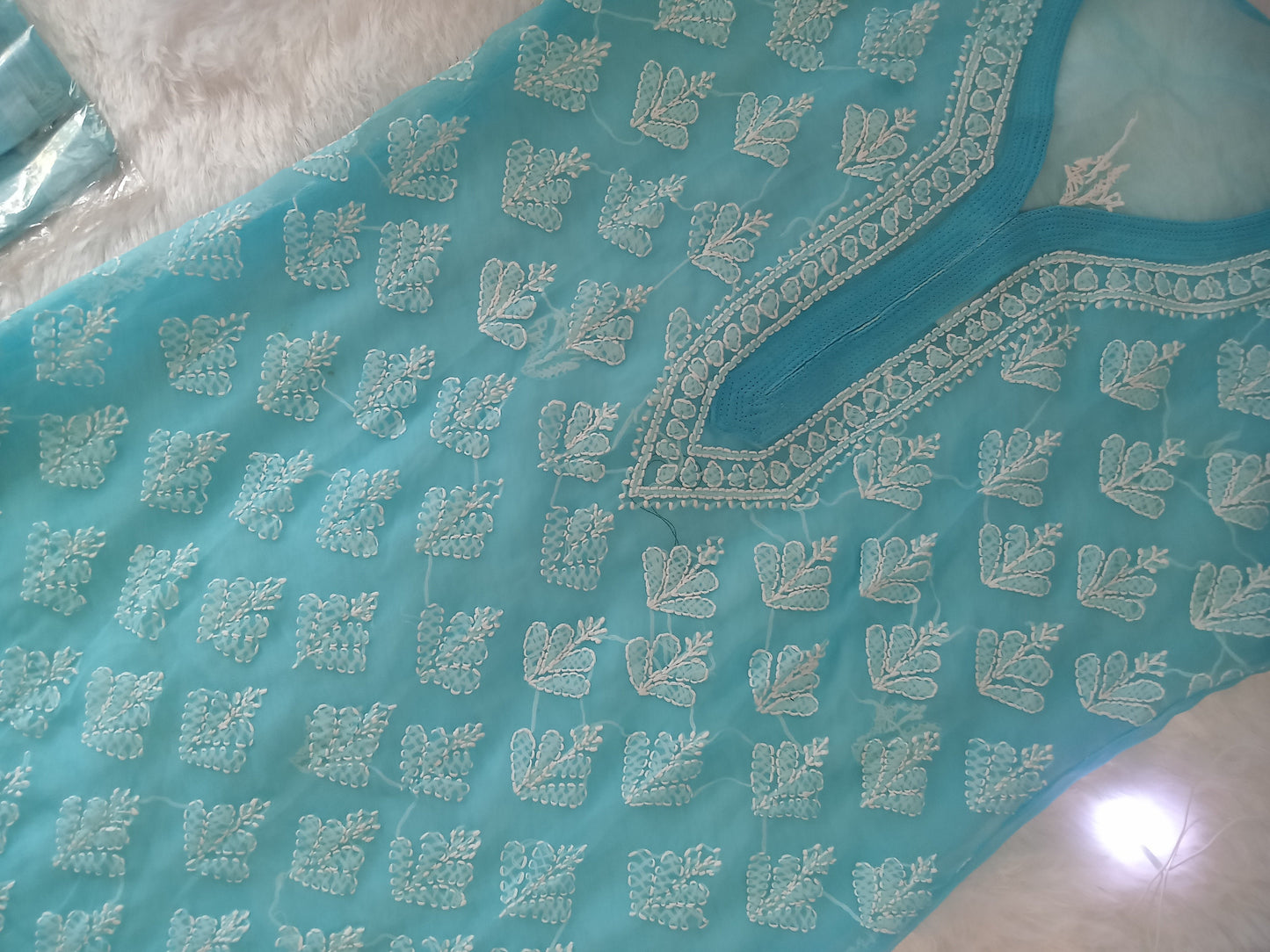 Sky Blue Chikankari Kurta