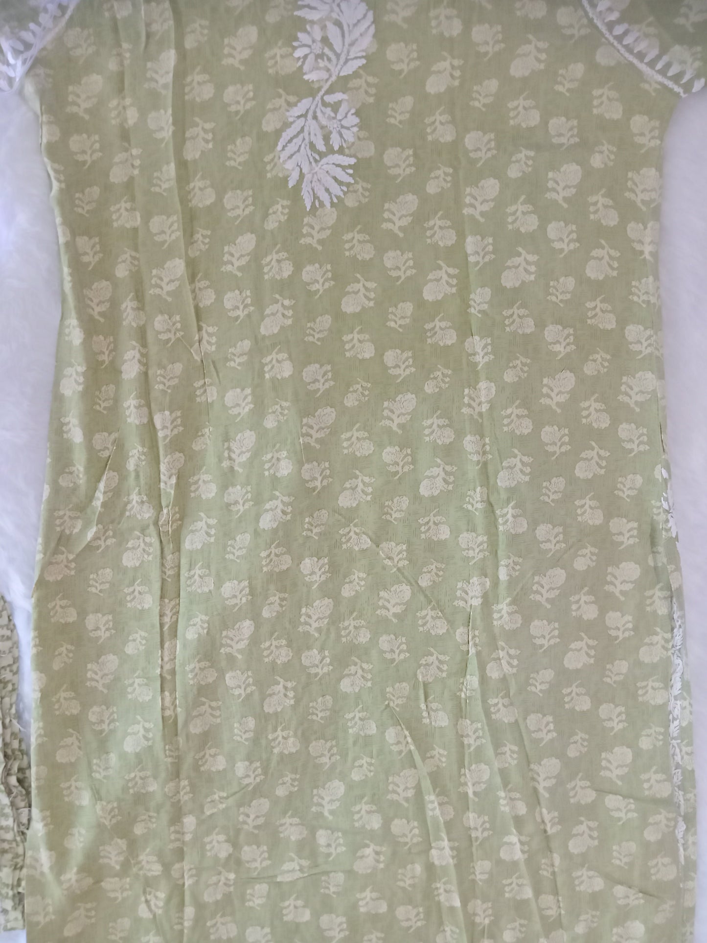 Green Chikankari Kurta Set