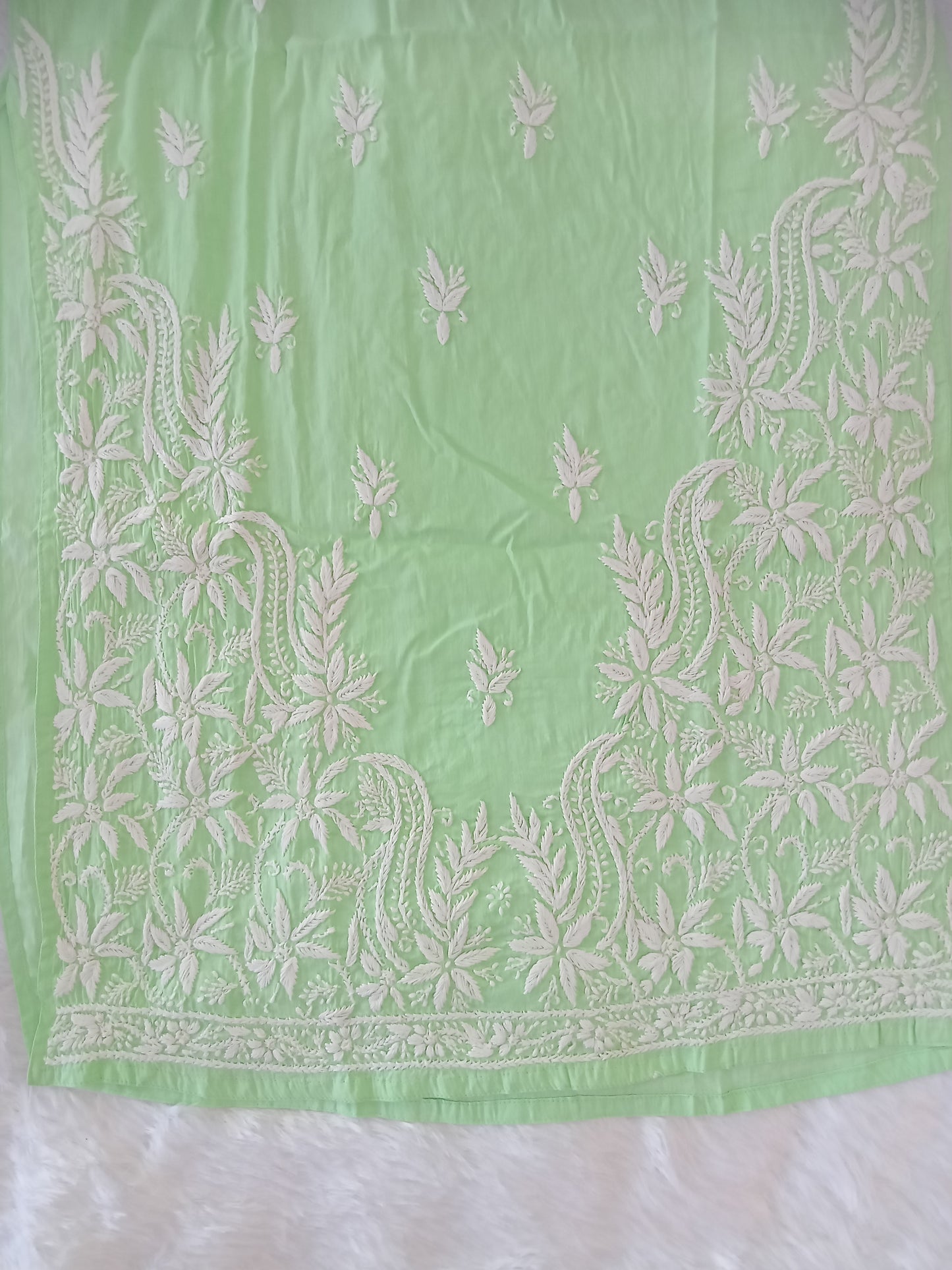 Green Chikankari Kurti