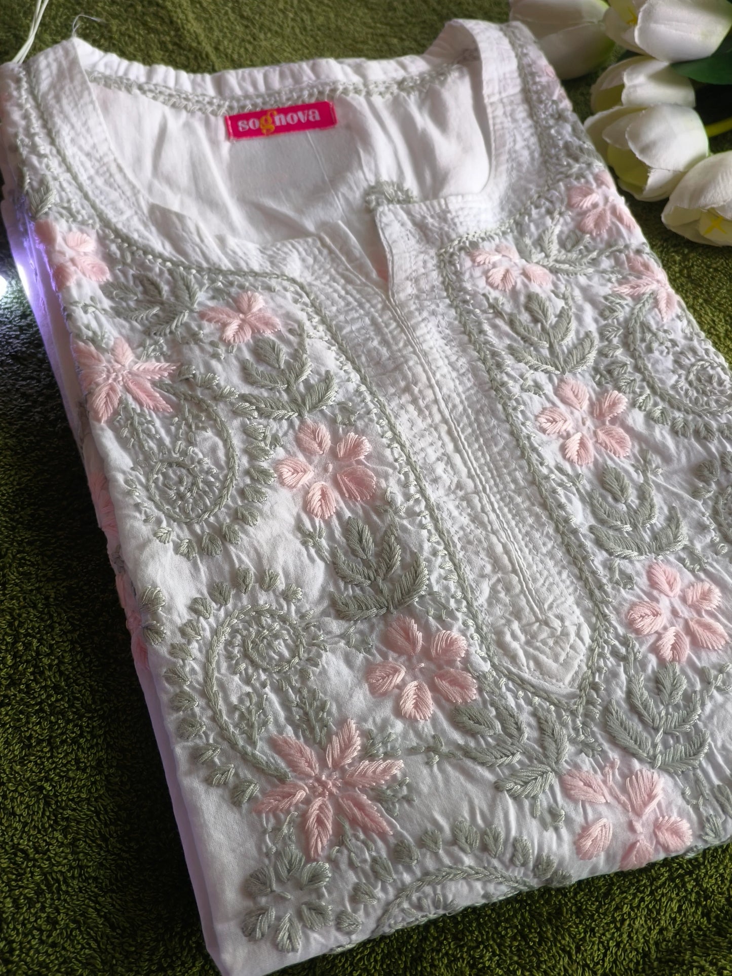 White Chikankari Kurti