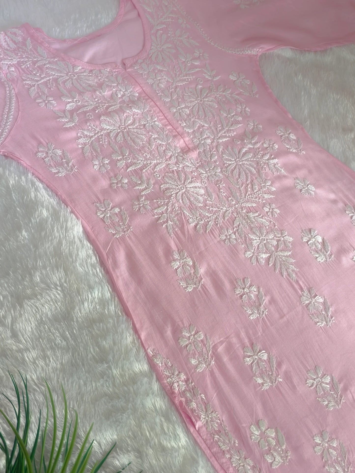 Baby Pink Chikankari Kurti