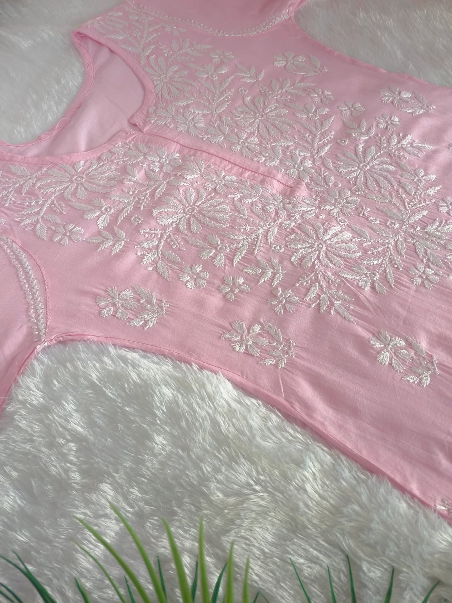 Baby Pink Chikankari Kurti