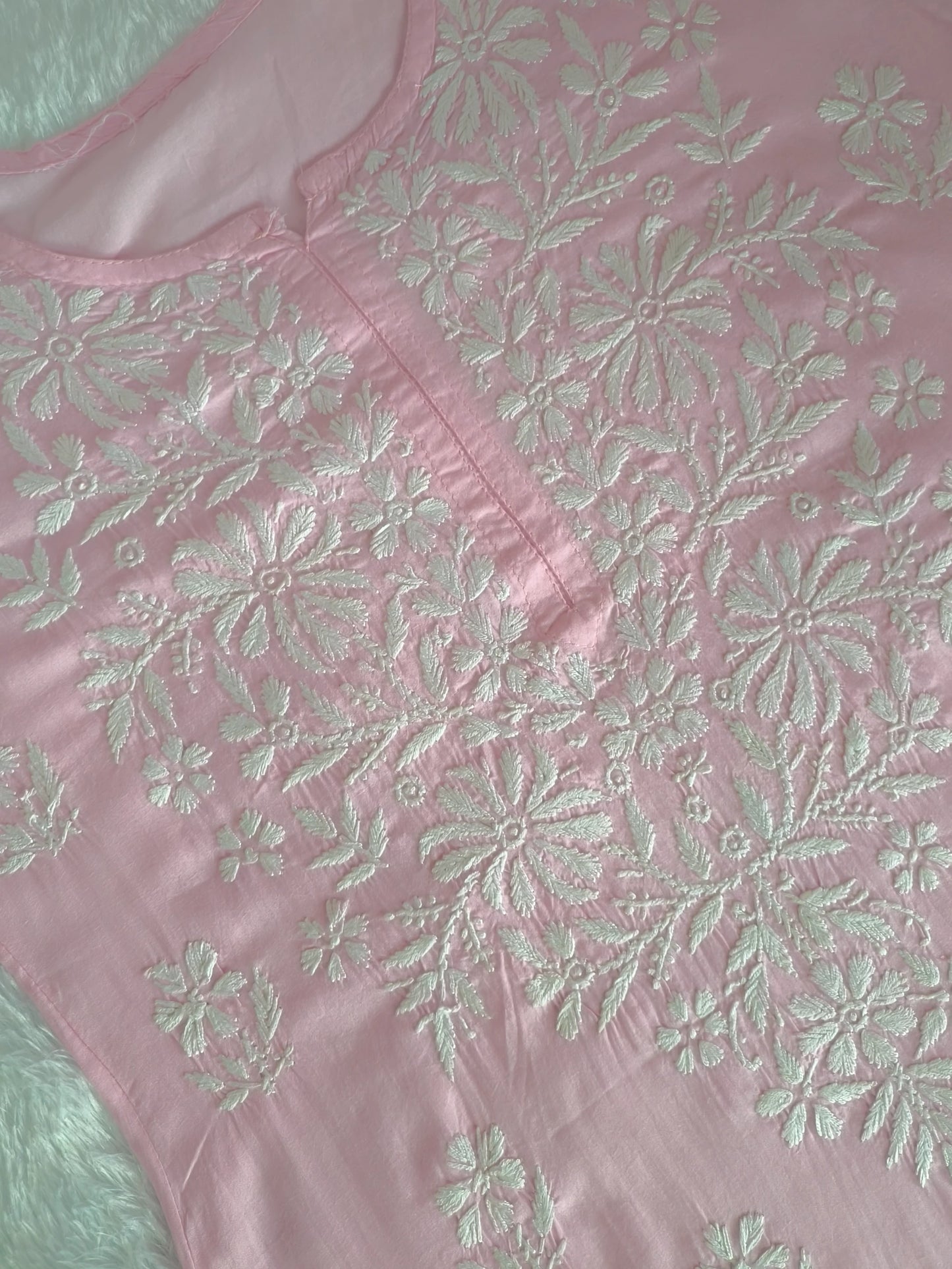 Baby Pink Chikankari Kurti