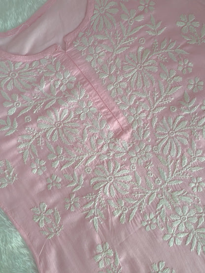 Baby Pink Chikankari Kurti