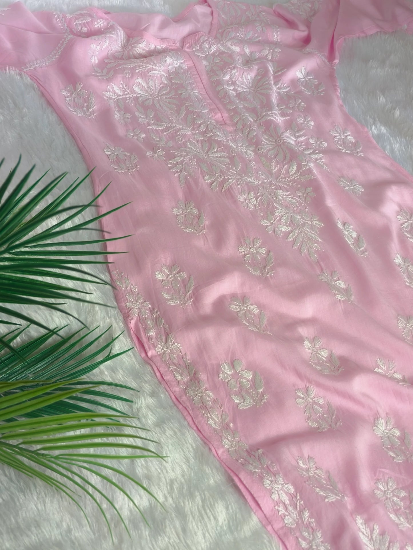 Baby Pink Chikankari Kurti