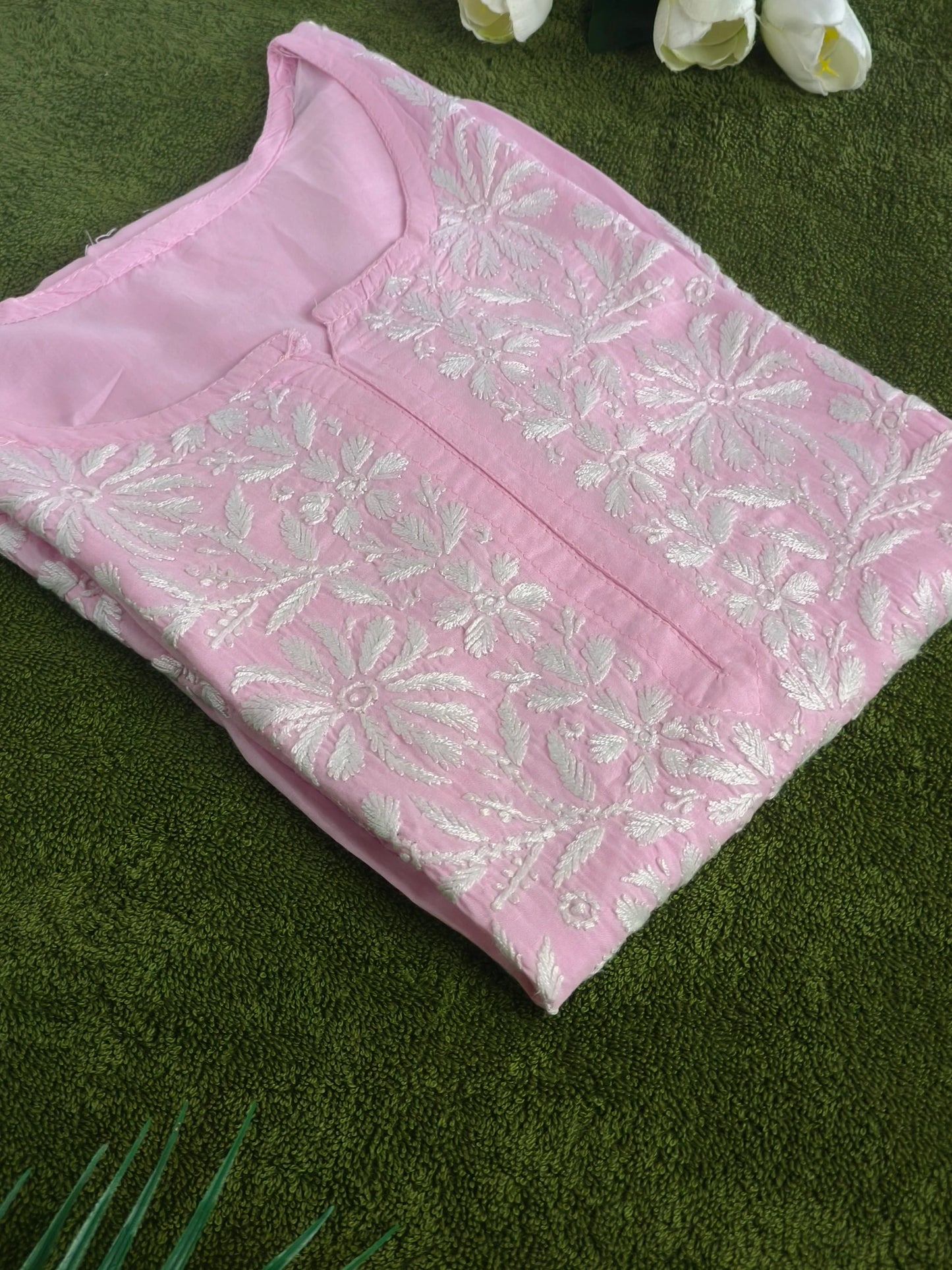 Baby Pink Chikankari Kurti