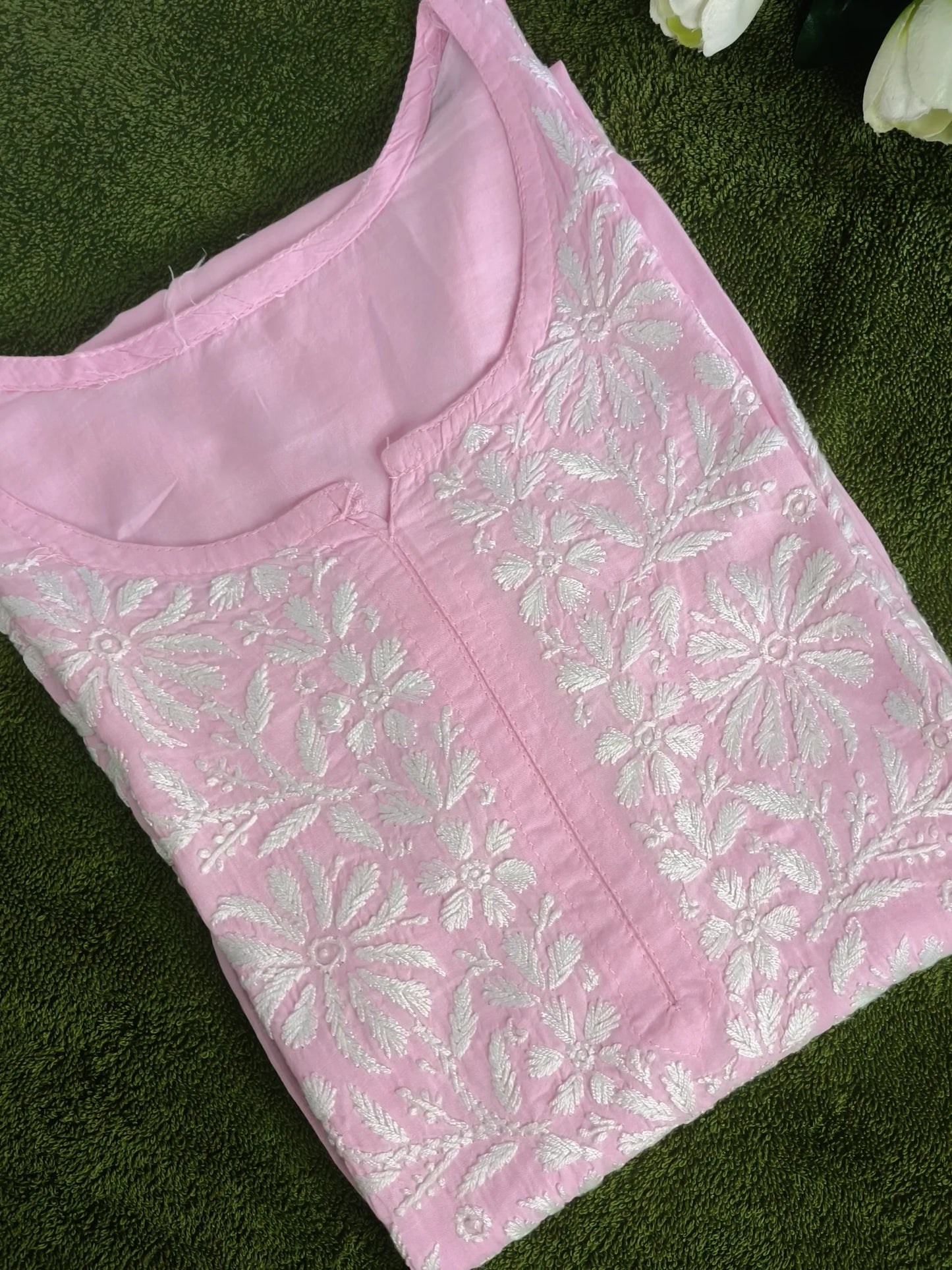Baby Pink Chikankari Kurti