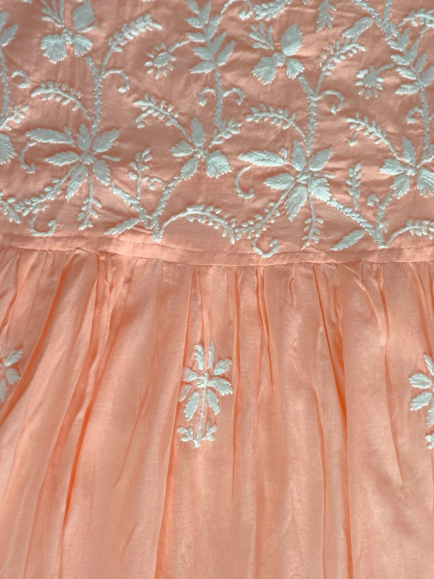 Orange Chikankari Nyra Cut Kurta Set