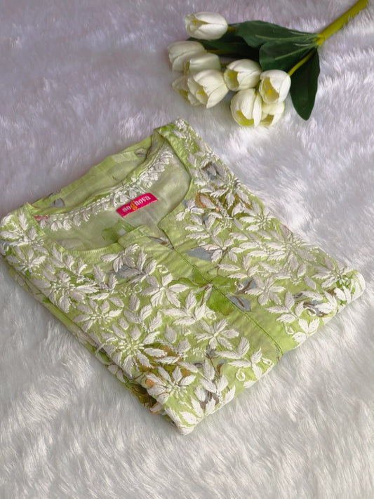 Lime Green Chikankari Kurta