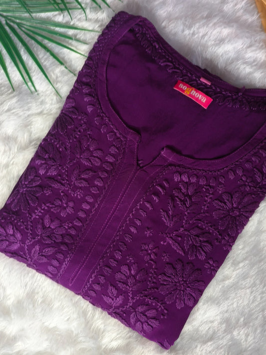 Purple Chikankari Kurta