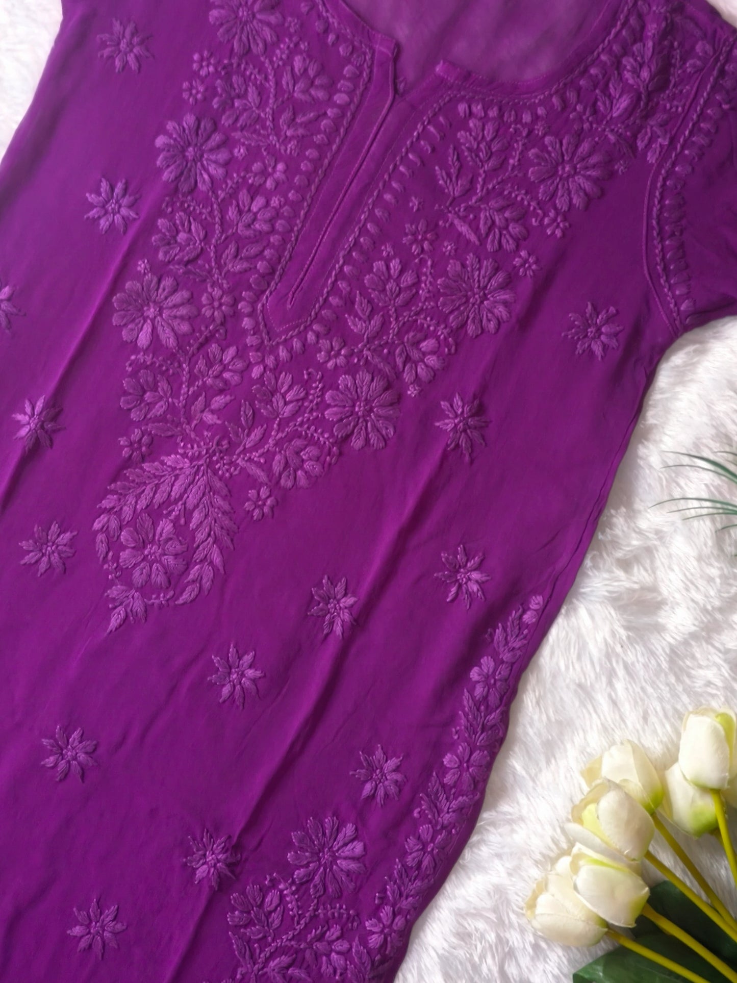 Purple Chikankari Kurta