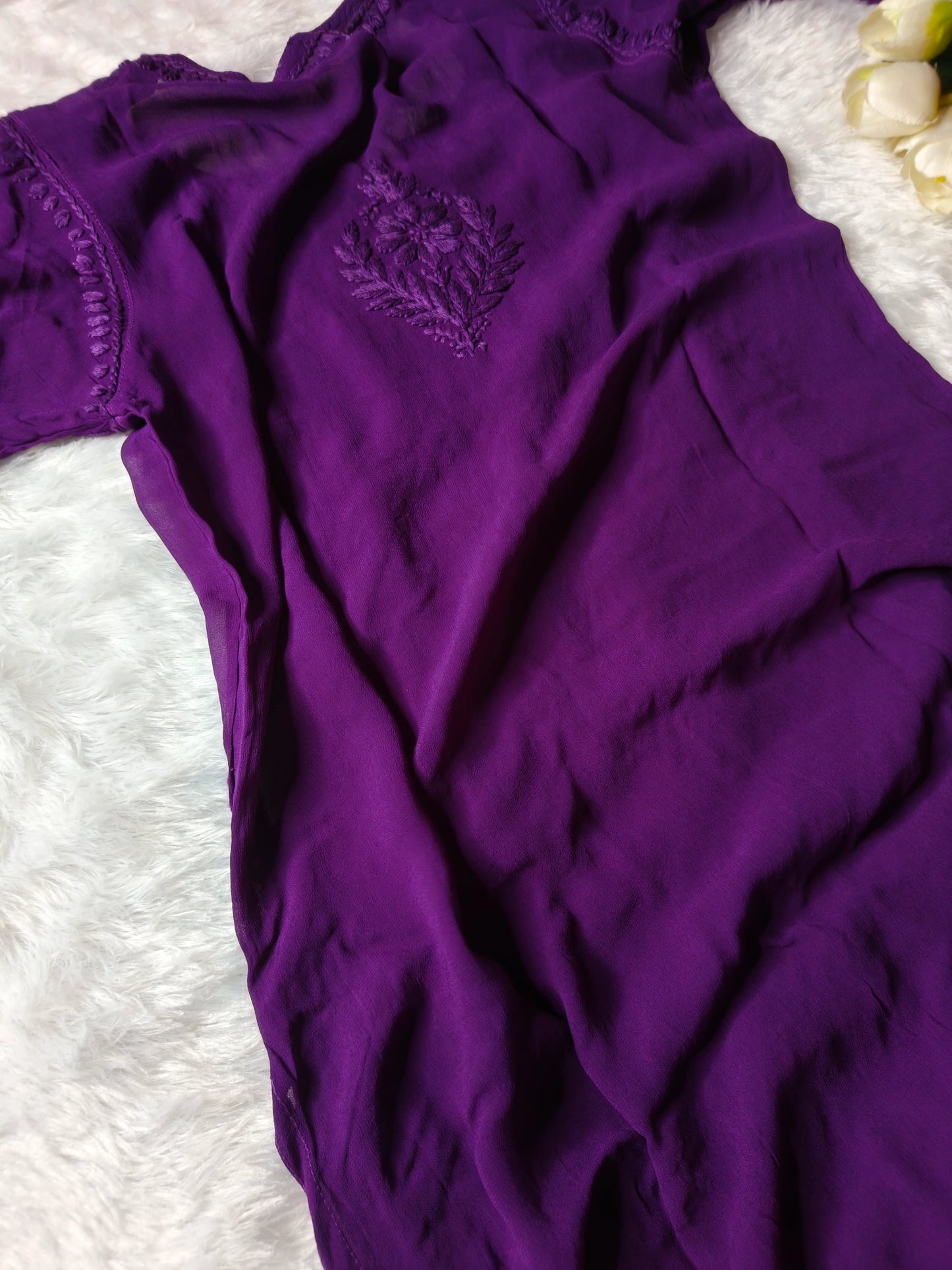 Purple Chikankari Kurta