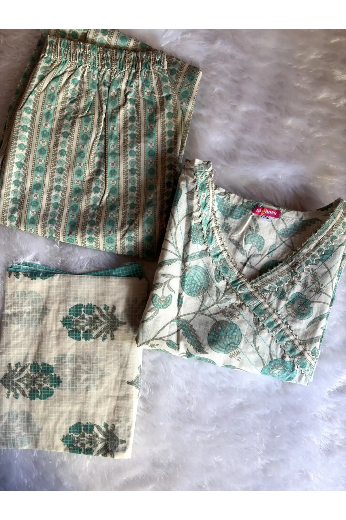 Angrakha Kurta  Set with Dupatta