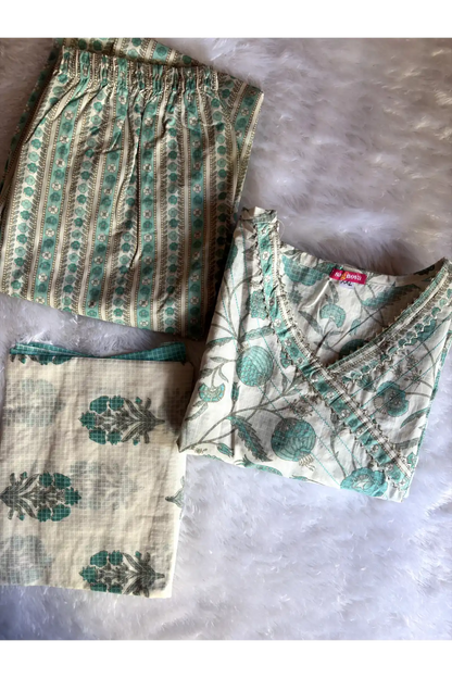 Angrakha Kurta  Set with Dupatta