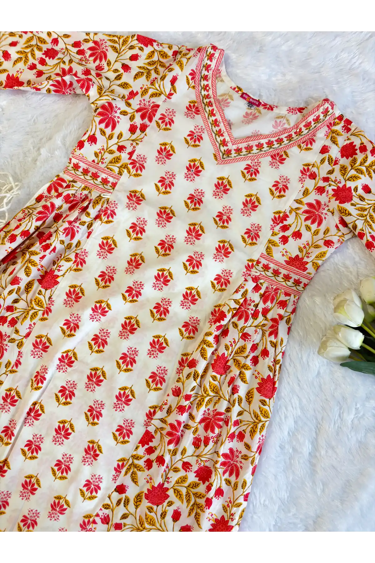 Kurta Wth Afgani Pant And Dupatta Set